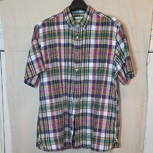 Classic Multicolor Plaid Button-Down Shirt
